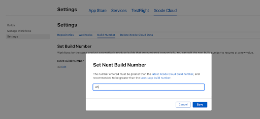 Set Build Number